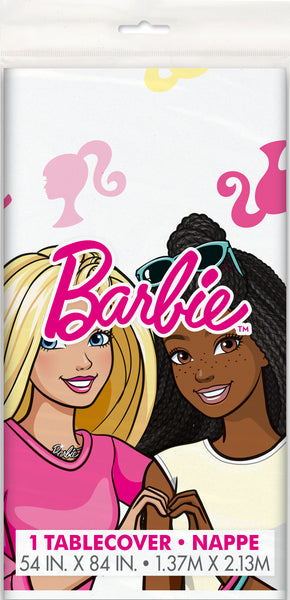 Barbie Rectangular Plastic Table Cover, 54" x 84", 1ct