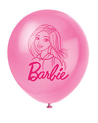 Barbie Assorted Color 12" Latex Balloons, 8ct