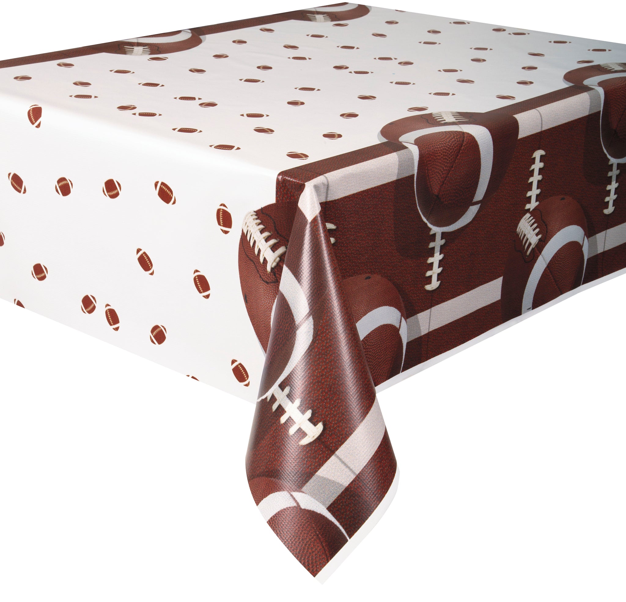Football Party Rectangular Plastic Table Cover, 54" x 84", 1ct