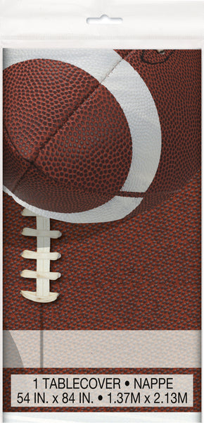 Football Party Rectangular Plastic Table Cover, 54" x 84", 1ct