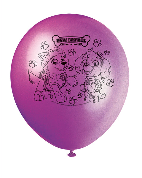 Paw Patrol Pink 12" Latex Balloons, 8ct
