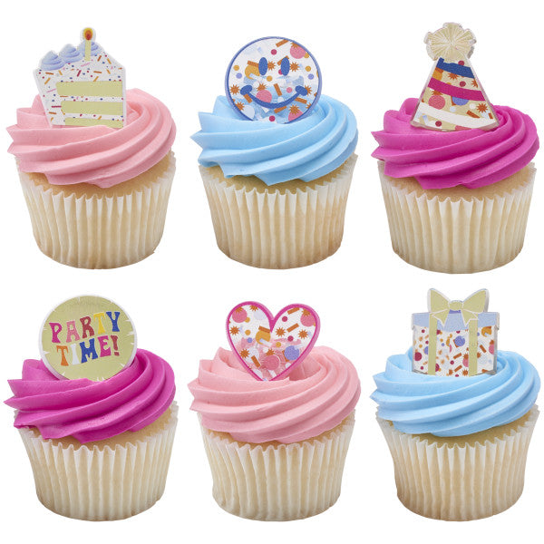 Packed Party Party Time Assortment Cupcake Rings  12ct
