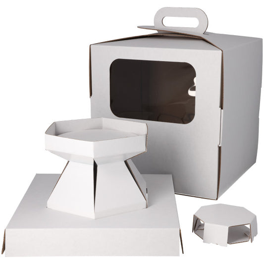 Caja de pastel con ramo de magdalenas