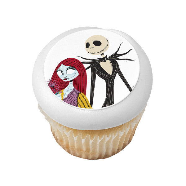 Disney Tim Burton's The Nightmare Before Christmas Jack Skellington & Sally Edible Cake TopperImage
