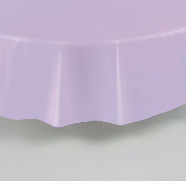 Lavender Solid Round Plastic Table Cover, 84", 1ct