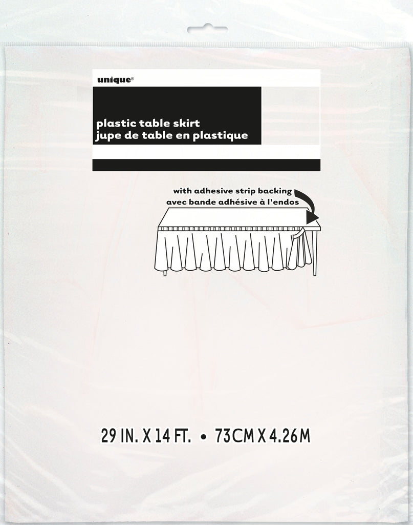 White Solid Plastic Table Skirt, 29"x14ft, 1ct A Birthday Place