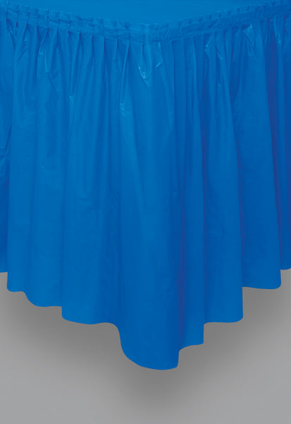 Royal Blue Solid Plastic Table Skirt, 29"x14ft, 1ct