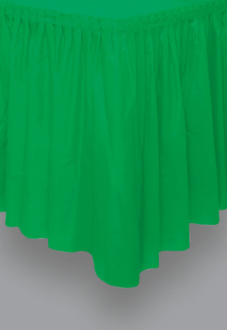 Emerald Green Solid Plastic Table Skirt, 29"x14ft, 1ct