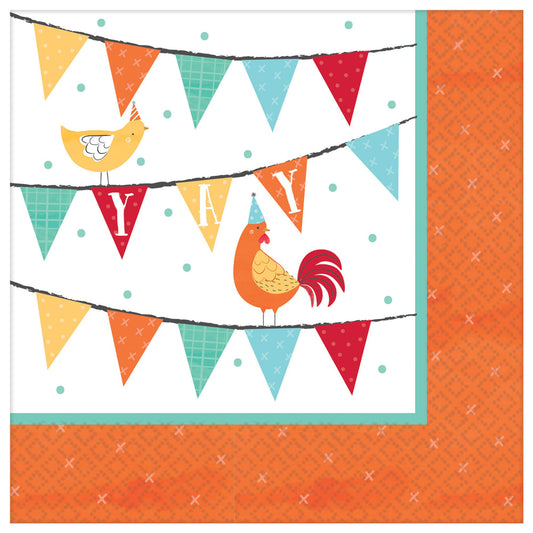 Barnyard Birthday Beverage Napkins, 16ct