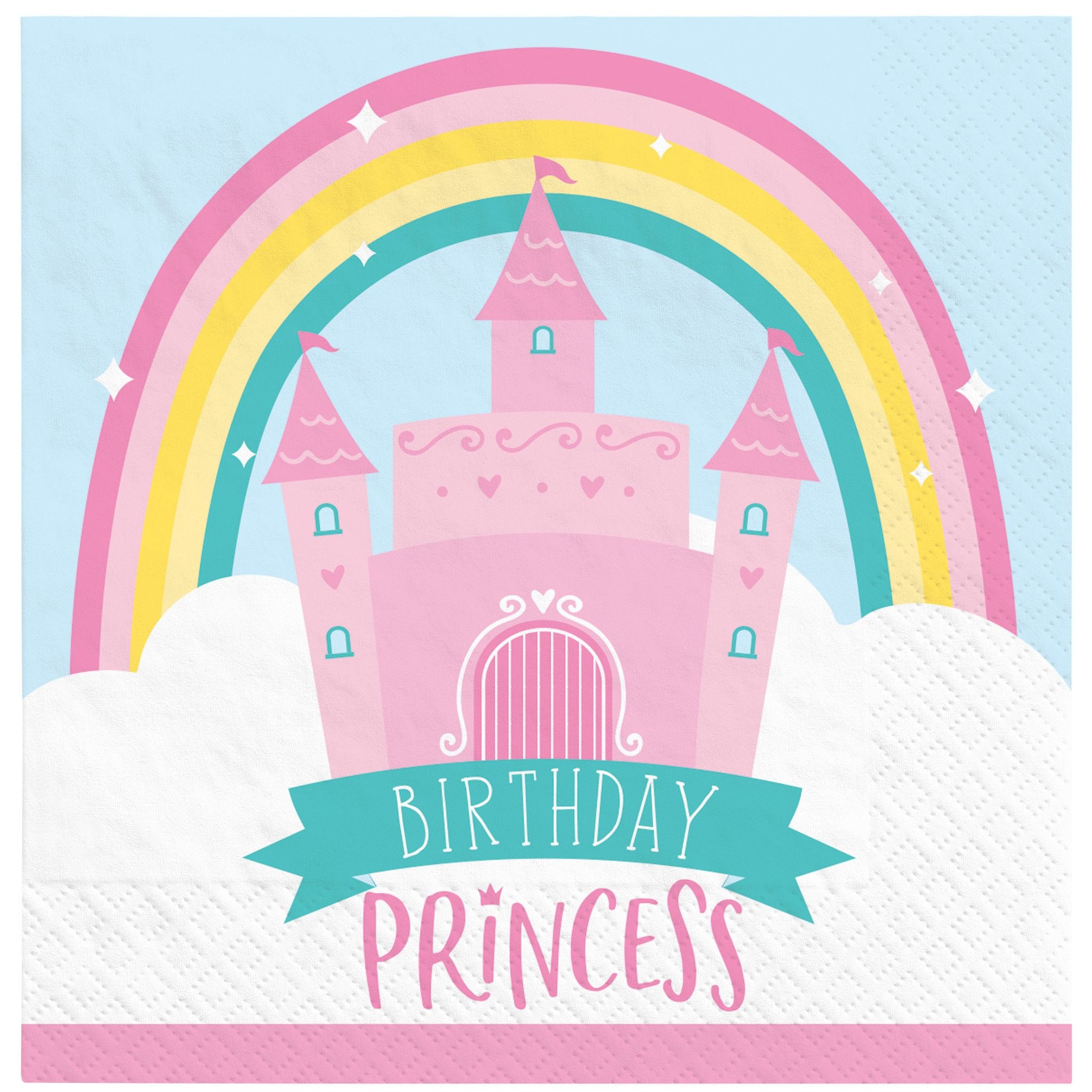 Princess Castle Birthday Beverage Napkins, 16ct