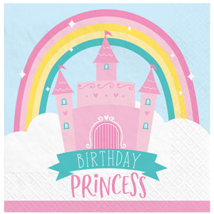 Princess Castle Birthday Beverage Napkins, 16ct