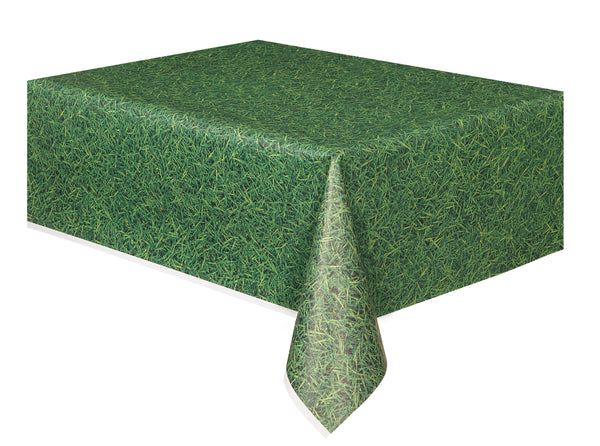 Green Grass Rectangular Plastic Table Cover, 54" x 108", 1ct