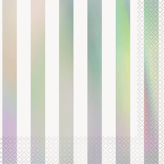 Iridescent Foil Stripes Luncheon Napkins, 16ct