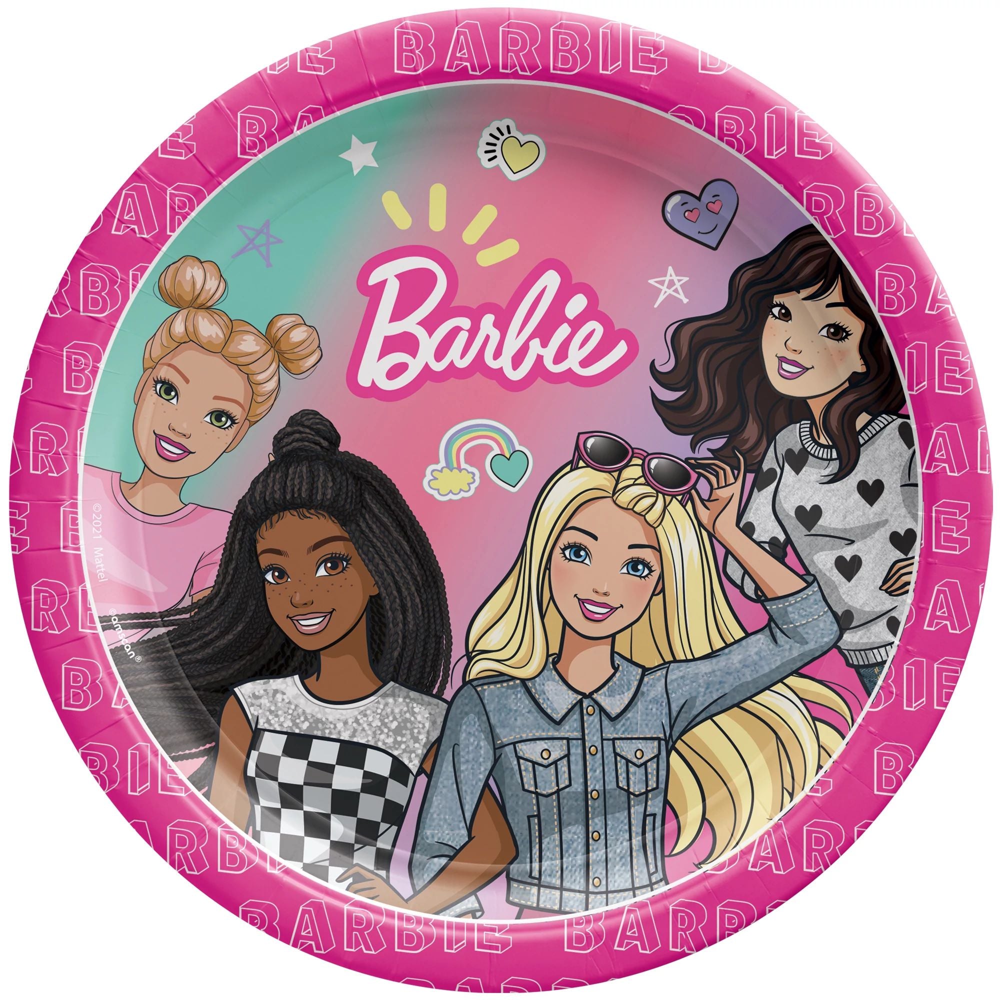 Barbie Dream Together 7" Round Plates, 8ct