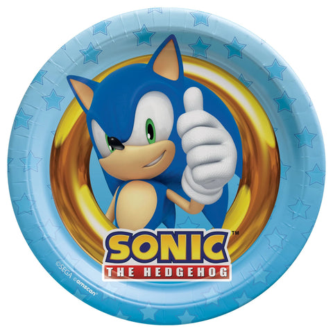 Sonic 7" Round Plates, 8ct