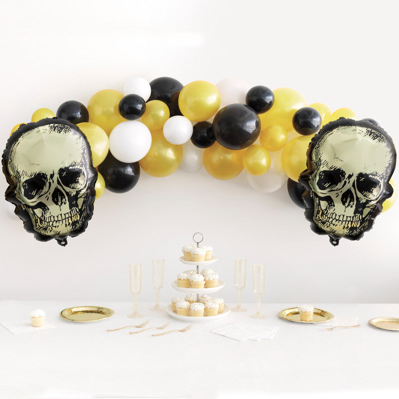 Gold Skull Foil & Latex Balloon Arch Kit