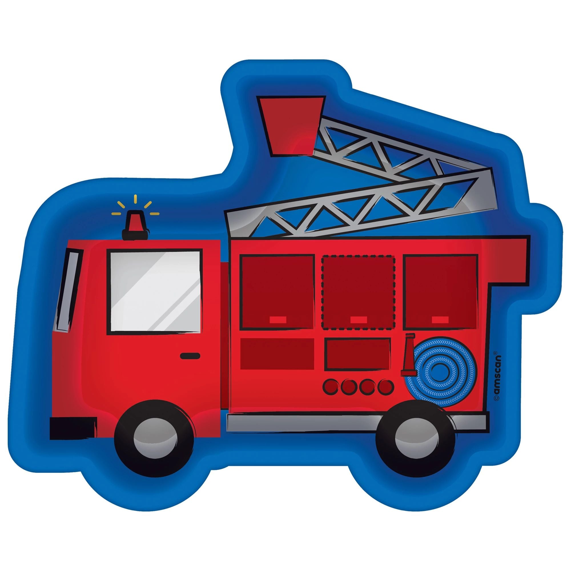 First Responders Fire Truck Shaped 7" Plates, 8ct