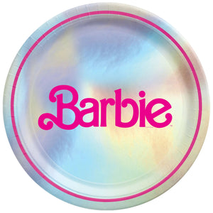 Malibu Barbie 9" Round Metallic Plates, 8ct