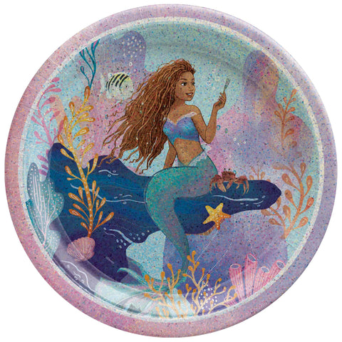 The Little Mermaid 9" Round Plates, 8ct