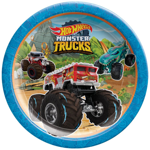 Hot Wheels Monster Truck 9" Plates, 8ct