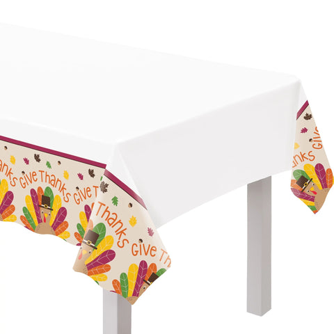 Gobble Gobble Plastic Table Cover, 1ct