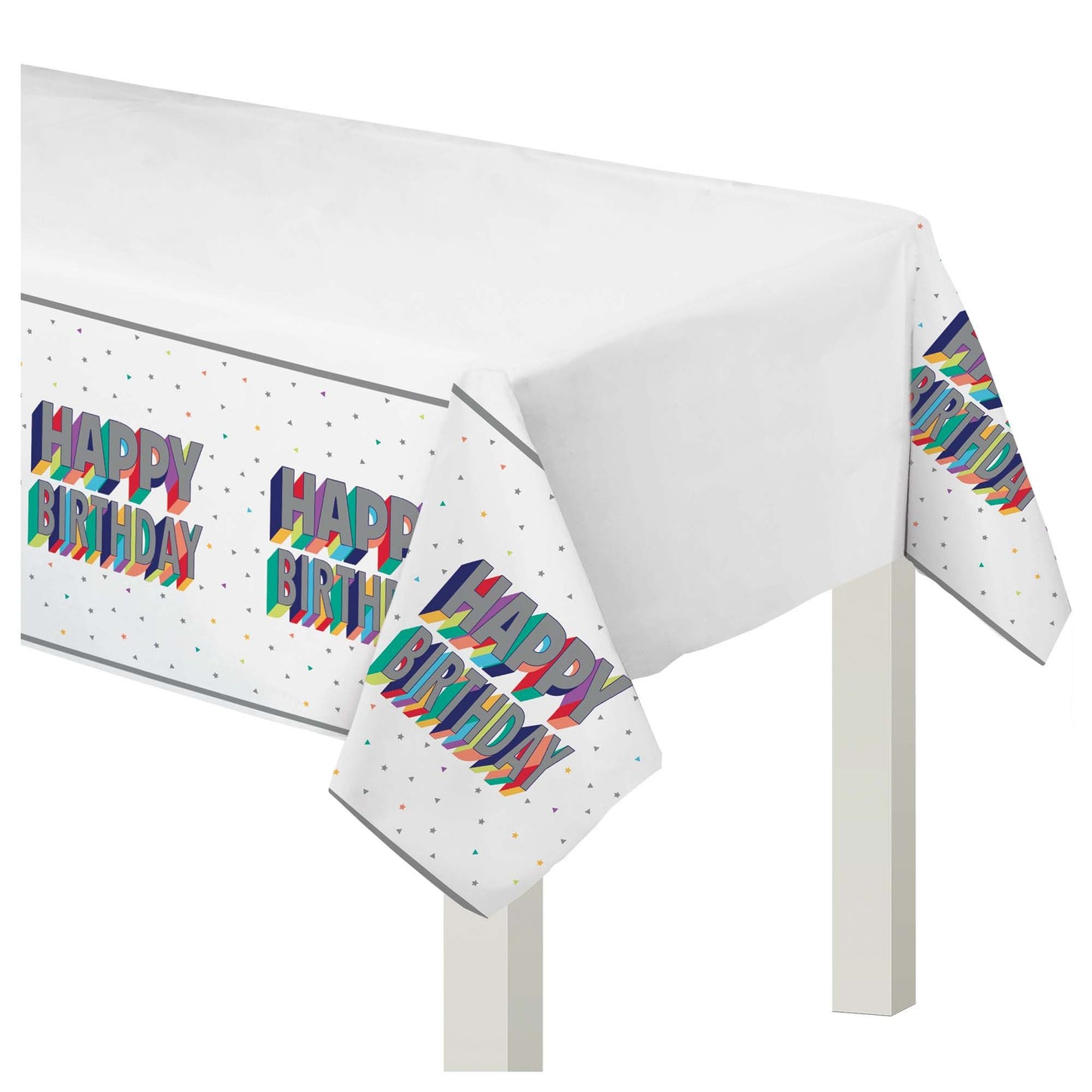 Here's To Your Birthday Plastic Table Cover, 1ct