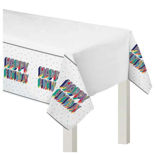 Here's To Your Birthday Plastic Table Cover, 1ct