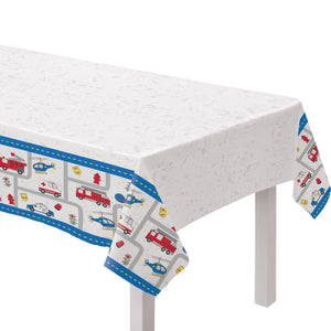 First Responders Plastic Table Cover, 1ct