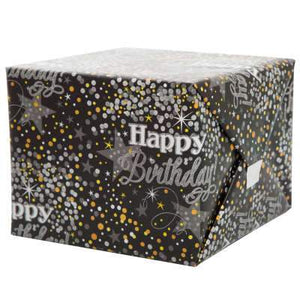 Glittering Birthday Gift Wrap, 30in x 5ft, 1ct