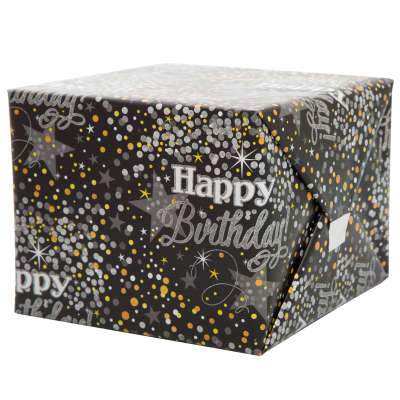 Glittering Birthday Gift Wrap, 30in x 5ft, 1ct
