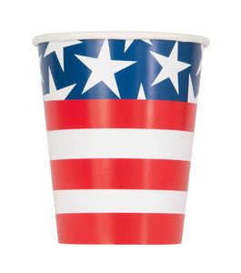 Stars & Stripes 4th of July 9oz Paper Cups, 8ct