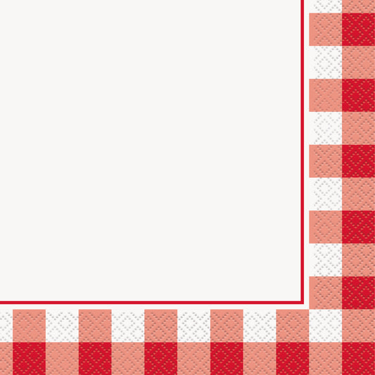 Red Gingham Luncheon Napkins, 16ct