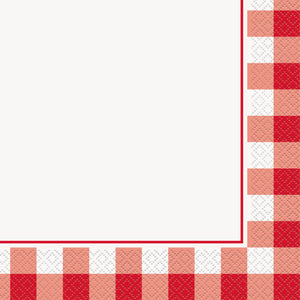 Red Gingham Luncheon Napkins, 16ct