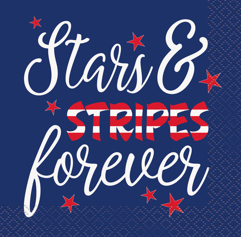 Stars & Stripes Forever Beverage Napkins, 16ct