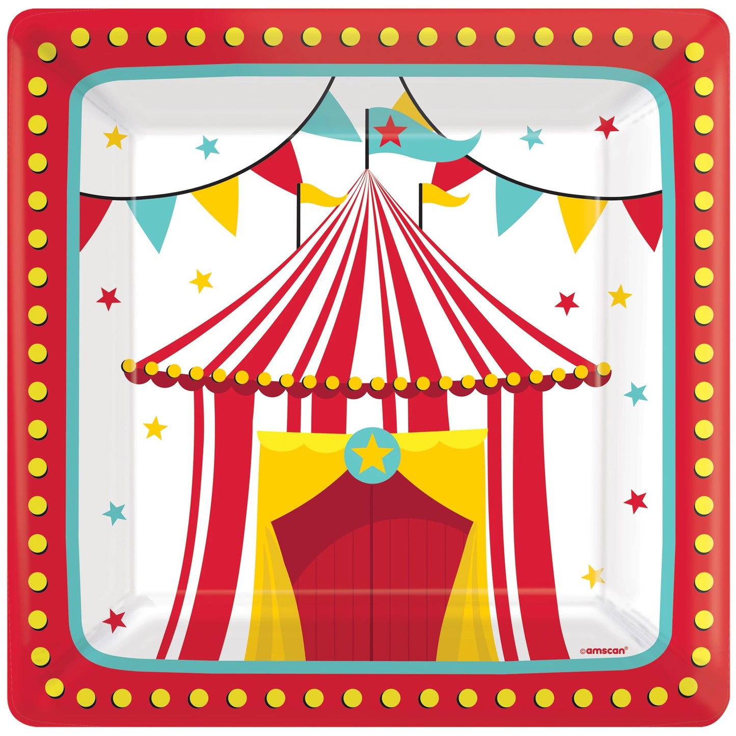 Carnival 10" Square Plates, 8ct