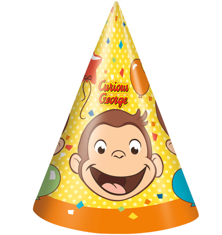 Curious George Party Hats, 8ct