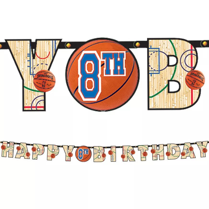Basketball Birthday Banner Kit