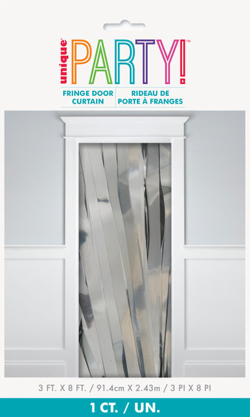 Silver Fringe Door Curtain, 3ft x 8ft, 1ct