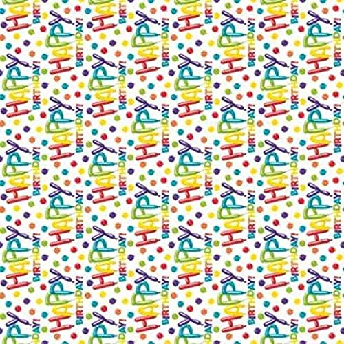Colorful Birthday Gift Wrap, 30"x 5ft