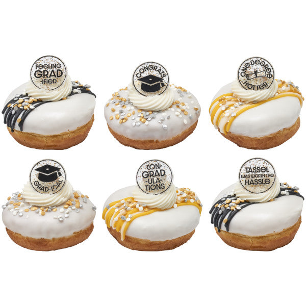 Confetti Grad  Cupcake Rings 12ct