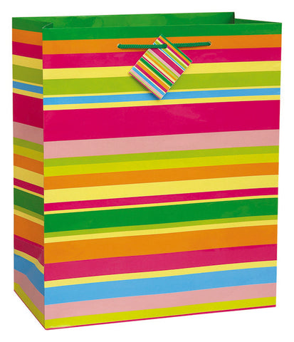 Party Stripes 10.5" x 12.75" Gift Bag, 1ct