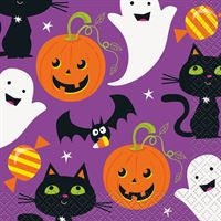 Cat & Pumpkin Beverage Napkins  16ct
