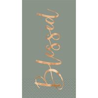 Modern Pastel Thanksgiving "Blessed" Guest Napkins  16ct - Foil Stamping