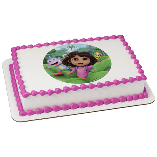 Dora the Explorer™ Ready to Explore Edible Cake Topper Image