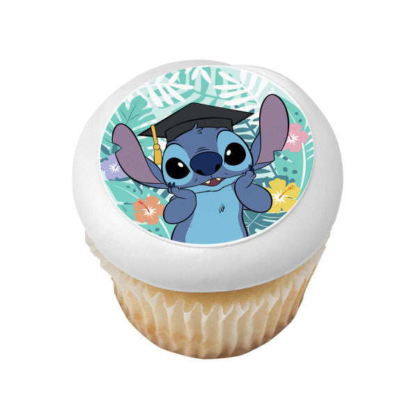 Disney's Stitch Graduation  Edible Cake Topper Image