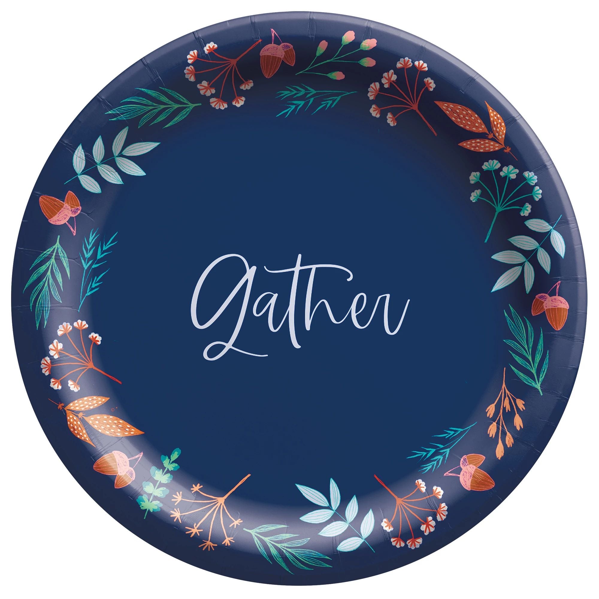 Fall Gather 10" Round Plates, 20ct