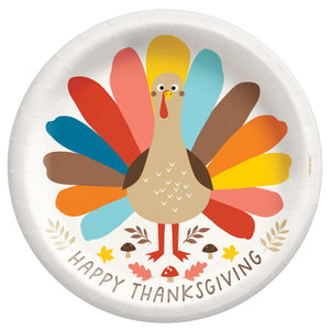 Happy Turkey Day 10" Round Plates, 20ct