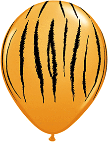 Orange Tiger Stripes 11" Latex Balloon, 1ct