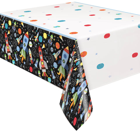 Outer Space Rectangular Plastic Table Cover, 54" x 84", 1ct
