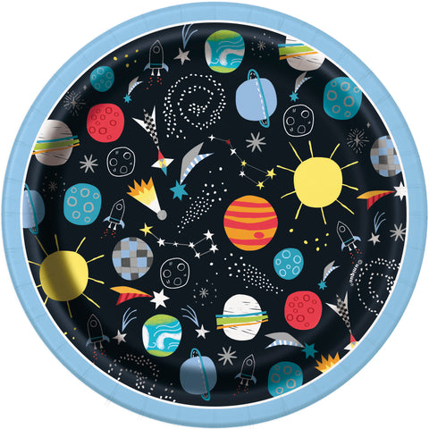 Outer Space Round 7" Dessert Plates, 8ct